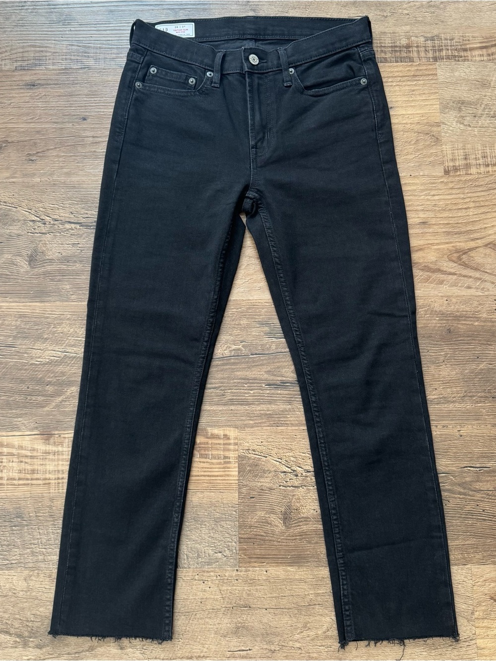 Gap Jeans Women’s 26 Mid Rise Vintage Slim Black Straight Leg Denim Pants 2
